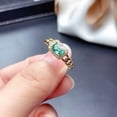 thumbnail image 4 of Adjustable Copper Ring For Women, Electroplated Emerald Fashion Ring, Gold Tone, Perfect Gift For Her, 4 of 5