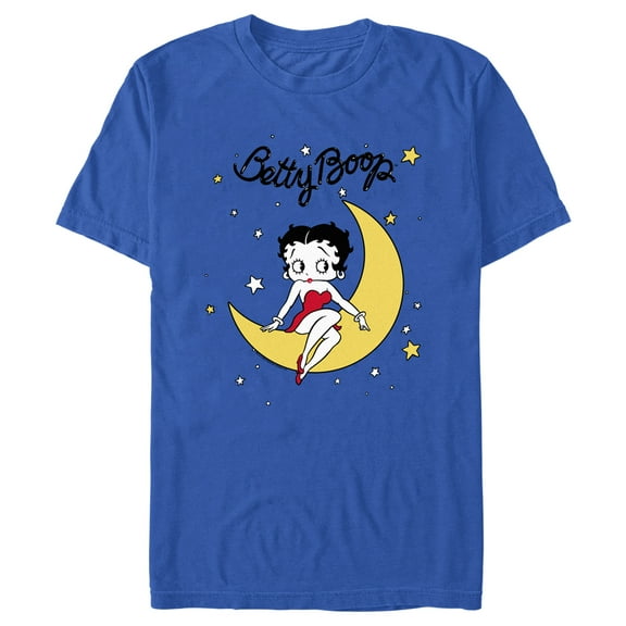Men's Betty Boop Crescent Moon Betty  Graphic Tee Royal Blue 2X Large
