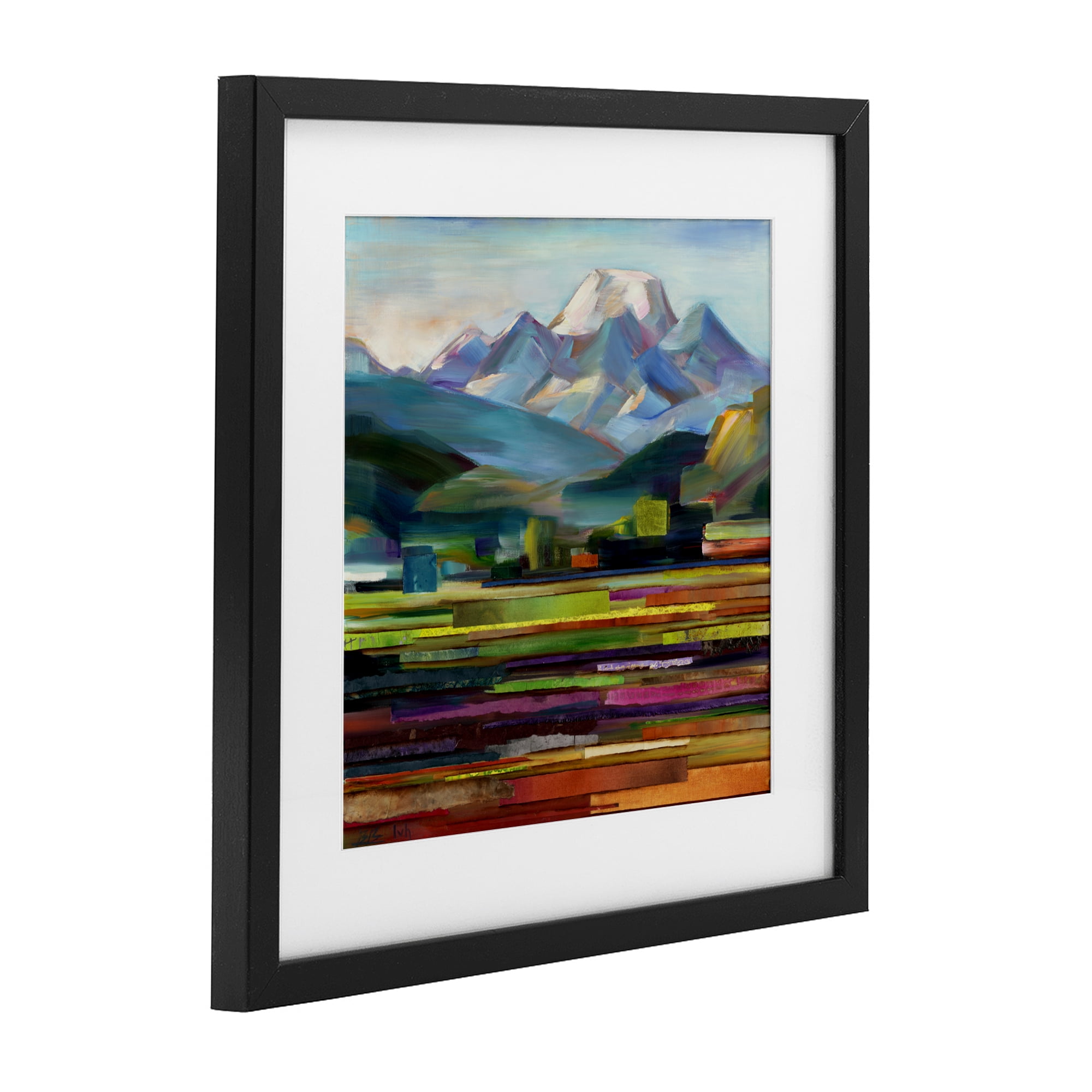 Stupell Industries Nature's Layers Mountain Scene Black Framed Print Under Glass, design by Borcherding