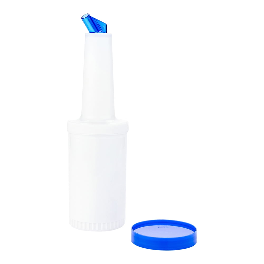 Bar Lux 1 qt Plastic Quick Pour Storage Container Bottle with Blue