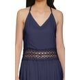 thumbnail image 2 of Moomaya WoMen's Spaghetti Strap Side Slit Dress Plus Size Solid Clothing, 2 of 6