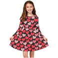 thumbnail image 1 of Cowsor Robe Patineuse à Manches Longues pour Filles - Robe de Récital Scolaire Extensible en Ligne A, Ourlet Maxi Tourbillonnant pour Fêtes, Vacances et Usage Quotidien, 4-14 Ans, 1 of 7