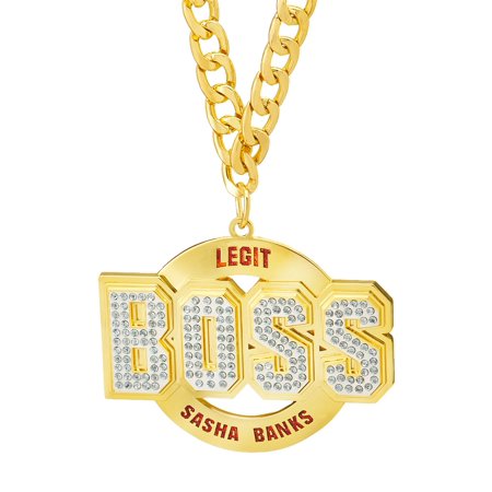 - Official Authentic Sasha Banks Legit Boss Studded Pendant Gold