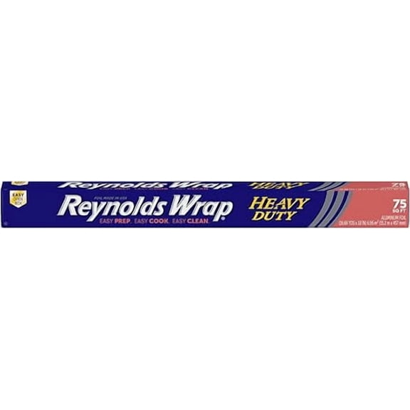 Reynolds Wrap Heavy Duty Aluminum Foil, 18 Inch Width, 75 Square Feet( Pack of 2 )
