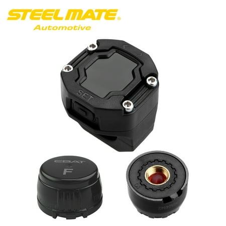 - Steelmate DIY ET-900AE TPMS for Motorcycle Tire Pressure Monitoring System with Waterproof External Sensor Wireless LCD Display