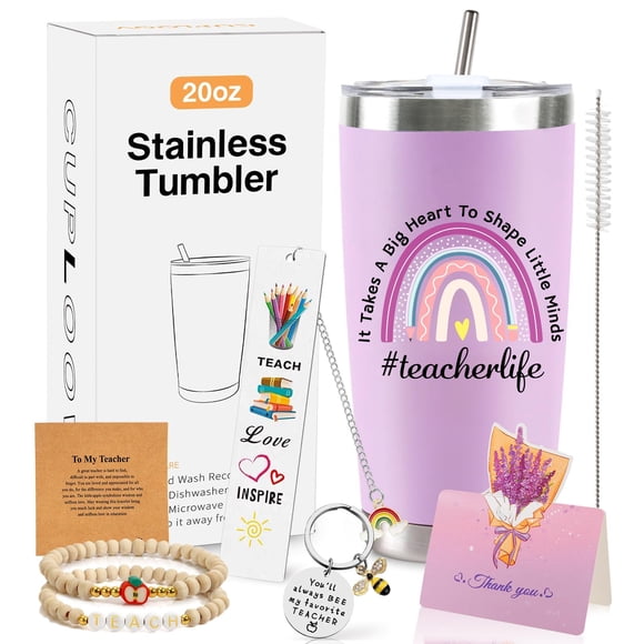Set de regalo Cuploov Teacher Appreciation, vaso de 600 ml, acero inoxidable
