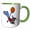 Green/White, variant on 3drose, Funny Cute T-rex Dinosaur Playing Basketball Slam Dunk Cartoon, 15oz Mug