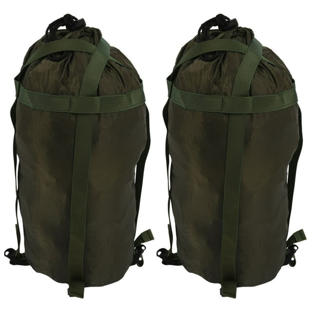 2X Sac de Couchage Extérieur Sac de Compression Imperméable Sac de Couchage de Camping Pochette de Rangement Équipement de Camping Vert