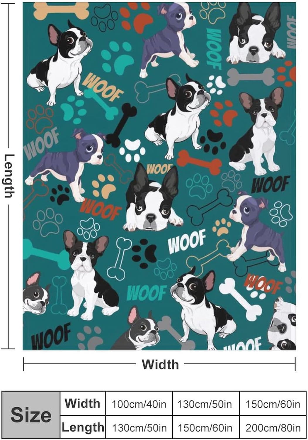 Boston Terrier Flannel Throw Blanket For Dog Lovers - Soft 50x60 Inch Cozy Blanket For Couch, Bed, Or Gift - View #3