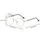 thumbnail image 4 of Gafas Irregulares Jinwen Anteojos irregulares Lente plana Transparente Azul Prueba de luz para pantallas de juegos Unisex plata, 4 of 4