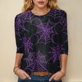 thumbnail image 2 of Godom 3/4 Length Sleeve Womens Tops Crewneck Neck Casual Halloween Shirts Print Trendy Blouses Fall Tee, 2 of 6