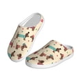 thumbnail image 2 of Daiia Dachshund Dog Puppy Print Women’s Fuzzy Slippers Memory Foam Lightweight House Shoes Cozy Loafer Flannel House Shoes-39/40, 2 of 7