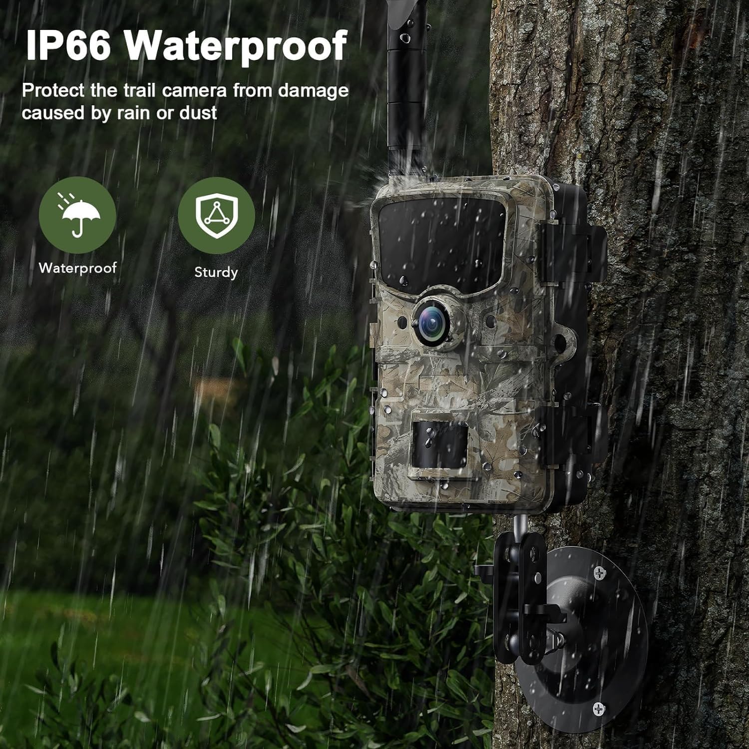 CAMPARK Cellular Trail Camera 4G LTE Send Picture to Cell Phone, Game Cameras with Night Vision Motion Activated Waterproof, Hunting Camera APP Control for Hunting Wildlife Monitoring