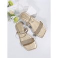 thumbnail image 3 of Elegant Outdoors Flat Slippers for Women, Minimalist Two Part Plain Open Toe Slide Sandals, 3 of 4