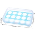 thumbnail image 4 of Matsuzay Caja de almacenamiento de huevos de plástico de 15 rejillas, soporte para huevos, contenedor portátil de almacenamiento de alimentos, nevera de Organizadores de utensilios de cocina Azul Matsuzay HA005026-03, 4 of 6