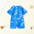 thumbnail image 4 of mgoYE Swimsuit for Baby Girl 6-12 Months Cute Baby Boy Swimsuit Short Sleeve One Piece Bathing Suit Summer Infant Rash Guard Surfing Suit 0M-3T(Blue,18-24 Months), 4 of 4