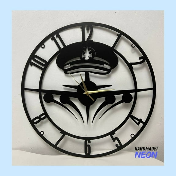 Handmadetneonsign Modern Pilot Wall Clock Unique, Pilot Oversize Wall Clock, Metal Wall Clock 043498