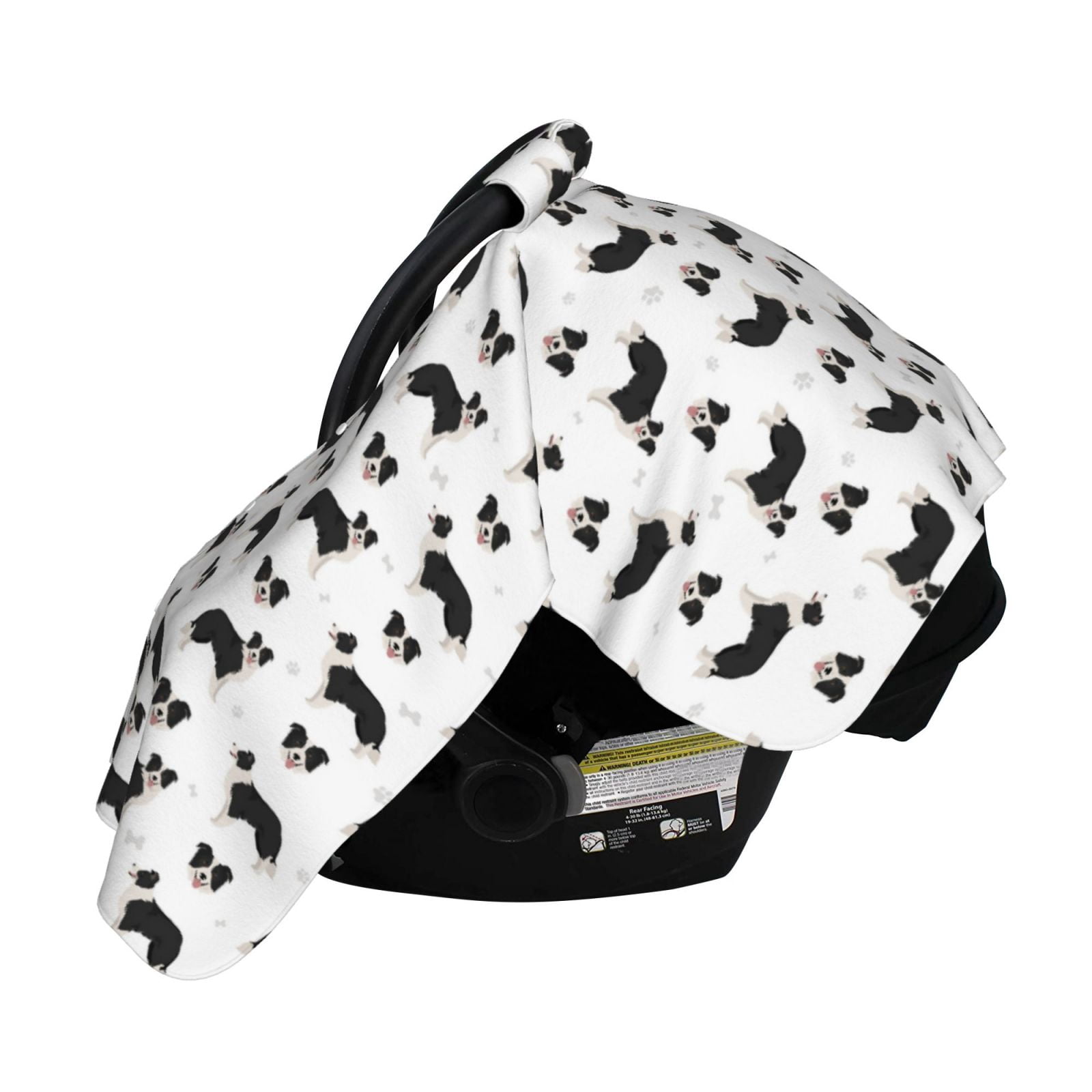 Naloa Border Collie Dog Baby Car Seat Cover, Breathable Baby Carrier Cover, Multiuse Baby Carrier Cover & Nursing Breastfeeding Cover