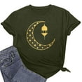 thumbnail image 6 of Penkiiy Muslim Ramadan T-Shirt for Women Women's Cute Graphic T-Shirts Crewneck Short Sleeve Moon PrintCasual Tee Tops 3XL Army Green, 6 of 6
