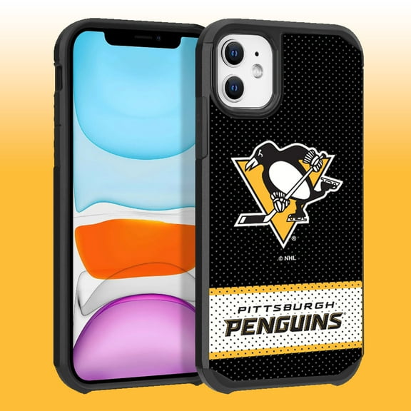 Apple iPhone 11 - NHL Licensed Pittsburg Penguins Team Logo on Jersey Textured Dual Layer Case