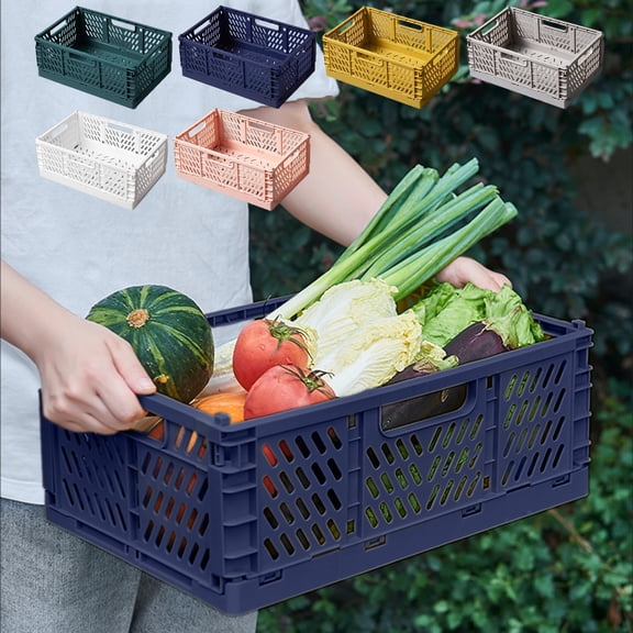 FEOLGEHLY Foldable Storage Basket Organizer, Medium Size Blue Fabric Collapsible Bin for Home Organization, Multipurpose Space Saver for Closet, Bathroom, Kitchen, Laundry Room, Nursery