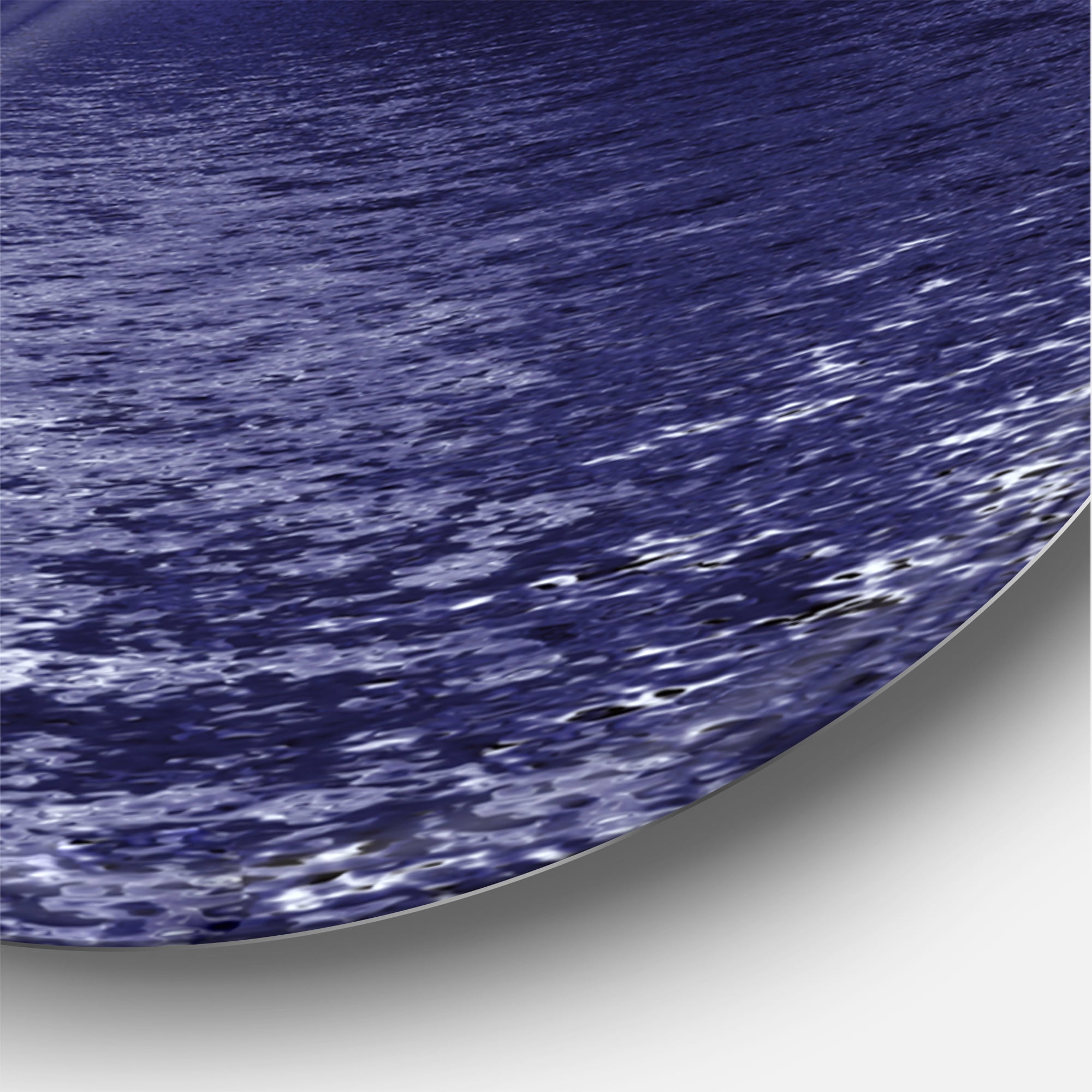 Designart 'Full Moon Night in Cloudy Sky V' Nautical & Coastal Circle Metal Wall Art 23x23 - Disc of 23