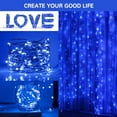 thumbnail image 3 of Morttic 300 LEDs Curtain String Light, 9.8FT x 9.8FT 8 Lighting Modes Fairy Window String Lights Wedding Party Home Garden Bedroom Outdoor Indoor Wall Decorations (Blue), 3 of 10