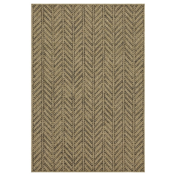 Earth GC_NTL1012 Jute/Black 5 ft. 3 in. x 7 ft. 3 in. Indoor/Outdoor Area Rug