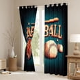 thumbnail image 3 of Castle Fairy Baseball Blackout Curtains Set of 2 (52x84 Each),Vintage Window Curtains, 3 of 6