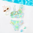 thumbnail image 1 of Girls Swimsuits 2 Piece Tankini Set Swimsuit Hawaiian Ruffle Girls Bathing Suits 7-8 Years, 1 of 6