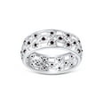 thumbnail image 2 of AFFY Round Simulated Garnet Hollowing Flower Ring for Women 14K White Gold over Silver-11, 2 of 5