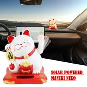 Chinese Lucky Waving Cat Figure with Moving Arm 3 Feng Neko Shui Maneki S3A0