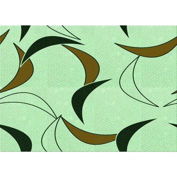 Ahgly Company Indoor Rectangle Patterned Green Snake Green Area Rugs, 5' x 8'