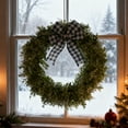 thumbnail image 5 of Hometravel Eucalyptus Leaf Wreath, Artificial Greenery Bow Door Hanging, Christmas Themed Entryway Decor for Home, Seasonal Display Arrangements, 5 of 7