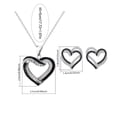 thumbnail image 5 of SmartBy Overlapping Hearts Jewelry Set Black White Rhinestone Hearts Necklace And Earrings Double Heart Pendant Jewelry for Parties Weddings Celebrations, 5 of 6
