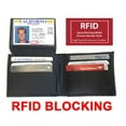 thumbnail image 2 of RFID Signal Blocking Men's Bifold Leather Wallet Card Flap Top Front Pocket, 2 of 8