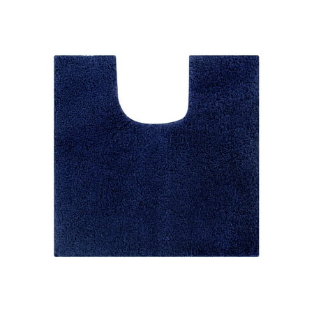Better Trends U-Shape Toilet Rug 100% Polyester, Non-Slip Rug, Water Absorbent, Machine Washable, 20" x 20" Contour Bath Rug Micro Plush Collection - Navy