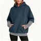 thumbnail image 2 of RKSTN Hoodies for Women Oversized Cuff Stripe Splicing Fake Two Pieces Hooded Sweatshirts Top Womens Casual Plus Size Loose Fits Comfy Hood Sweatshirts with Pockets Fall Spring Clothes, 2 of 10