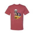 thumbnail image 2 of Funny Graphic Astronaut Cat in Space on Cheeseburger | Mens Cat Lover Graphic T-Shirt, Vintage Heather Red, 2XL, 2 of 3