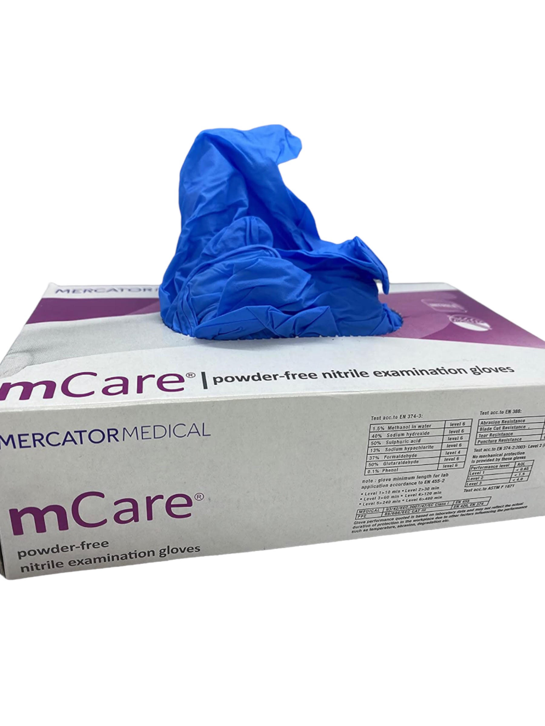 2 Pack mCare Nitrile Examination Disposable Gloves Medium 100ct (200