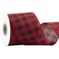thumbnail image 2 of Joycrosso Wired-Edge Checkered Burlap Ribbon, 3 Inch x 10 Yard, Red/Black, Buffalo Plaid Ribbon for Gift wrapping, Christmas Decorations, Wreaths, Big Bows, Rustic Farmhouse Holiday Decoration, 2 of 6