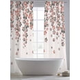 thumbnail image 4 of Spring Floral Sheer Curtains 108 Inch Length 2 Panels Set, Red Gray Cherry Flowers Blossom Beige Voile Window Treatment Semi Sheer Long Curtains Drapes for Bedroom/Living Room/Kitchen 52"x108"x2, 4 of 7