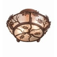 thumbnail image 4 of Meyda Tiffany 188635 Oak Leaf And Acorn 2 Light 11" Wide Semi-Flush Ceiling Fixture -, 4 of 7
