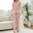 thumbnail image 2 of Top-kevin Women Long Sleeve Pajama Set Comfy Pjs Sets Western Cowboy Sun 2 Piece Lounge Set, 2 of 12