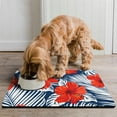 thumbnail image 2 of Summer Beach Dog Food Mat with Tropical Floral and Boho Inspired Prints – Absorbent, Quick Dry Pet Feeding Mat with Vibrant Botanical and Palm Leaf Patterns, 2 of 6