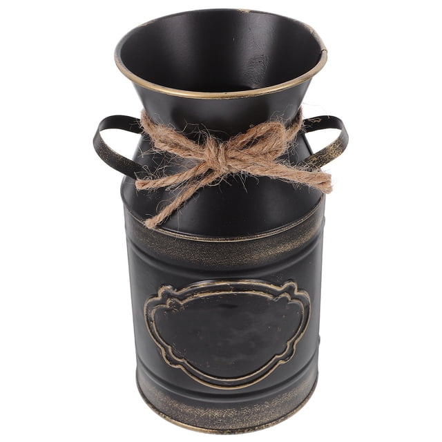 IDEANATEGRATE Florero Decorativo De Metal Galvanizado Con Retro Y Forma De Leche Para