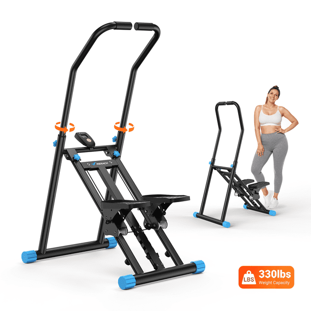 MERACH Máquina de Ejercicios Stair Stepper, Escalador Ajustable de Resistencia de 3 Niveles, Equipo de Ejercicios de Cardio en Casa Stepper de Cuerpo Completo Plegable Compacto