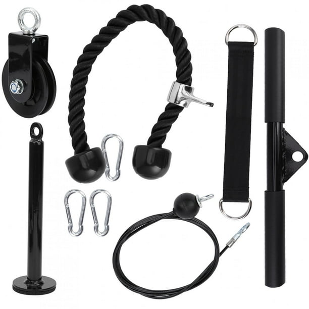 9 unids/set DIY equipo de Fitness conjunto de ejercicio en casa fuerza del brazo entrenamiento sistema de polea de cuerda