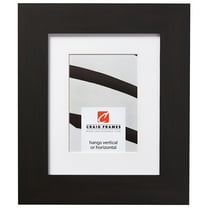 Craig Frames Bauhaus 200, 14x18 inch Black Coffee Picture Frame Matted for a 10x13 Photo