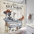 thumbnail image 3 of Rdsfhsp Halloween Funny Skull Skeleton Polyester Shower Curtain 72"x72" Western Cowboy in Bathtub, 3 of 5